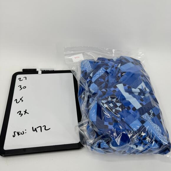 Lands End Sweatshirt Womens 3X Blue Quilt Pattern Pullover Serious Sweats - Picture 8 of 8